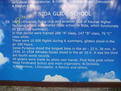 в 1933 году - открытие планерной школы в Ниде