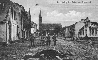 ПМВ в Ширвиндте, немецкие солдаты на улице города