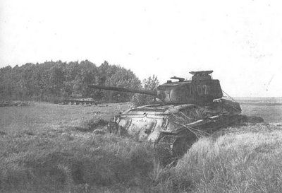 Auce-Kurland September 1944 Abgeschosene t34 Panzer.jpg