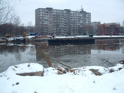 Вид на Императорский мост до начала строительства Юбилейного моста