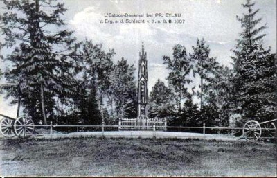 Postkarte vom LEstocq - Denkmal bei Peussisch Eylau von ca. 1910.jpg
