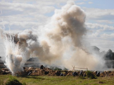 Русская артиллерия работает по переднему краю противника