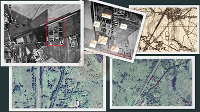 Аэрофотосъёмка английских ВВС, 1944 год + Гугл, 2013 год