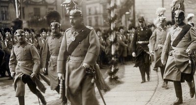 Vorstenhuizen, keizerrijk Duitsland. Herdenking van de Volkerenslag bij Leipzig 1813 -nederlaag Napoleon-. Keizer Wilhelm II bezoekt de 100 jarige herdenking van deze slag in Königbergen. Foto 1913.jpg