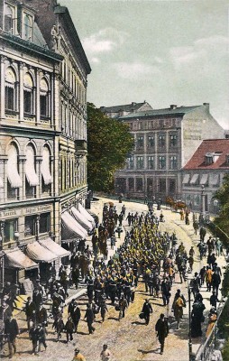 Alte AK Königsberg Bergplatz Ostpreußen Feldpost 1911