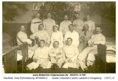 Neufelde Urbschat Gustav Dez 1917 im_Lazarett in Koenigsberg.jpg